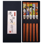 Kit Hashi Gueixas Em Bambu Com 5 Pares Kyoto Conjunto De Palitos Japoneses Hashi Com Caixa Yoi